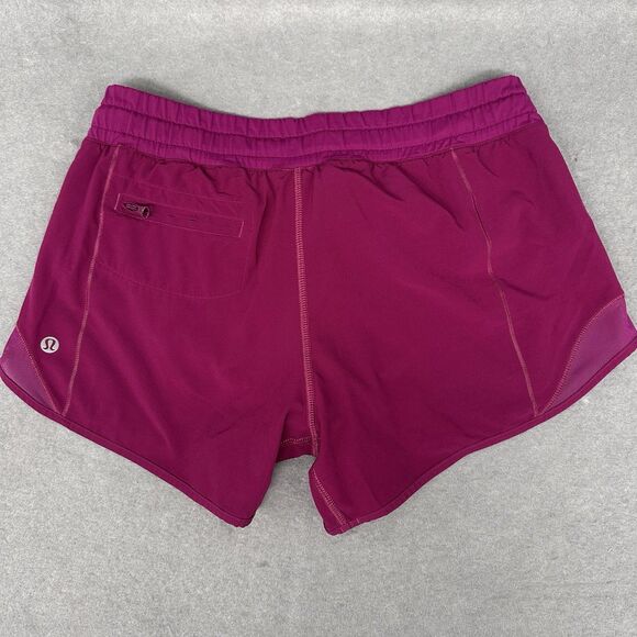 Lululemon Hotty Hot Shorts Sz 4 High Rise 4" Pink Fuschia Drawstring Run Pocket - Picture 2 of 10